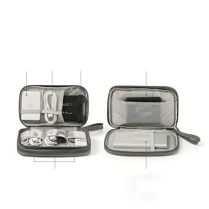 Portable Travel Data Cable Storage Bag for Electronics