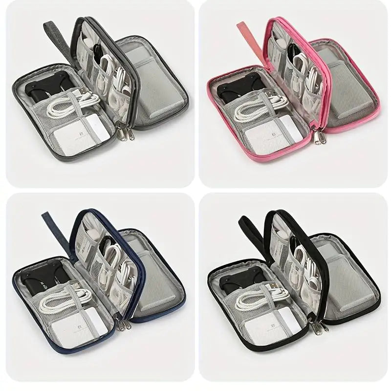 Portable Travel Data Cable Storage Bag for Electronics