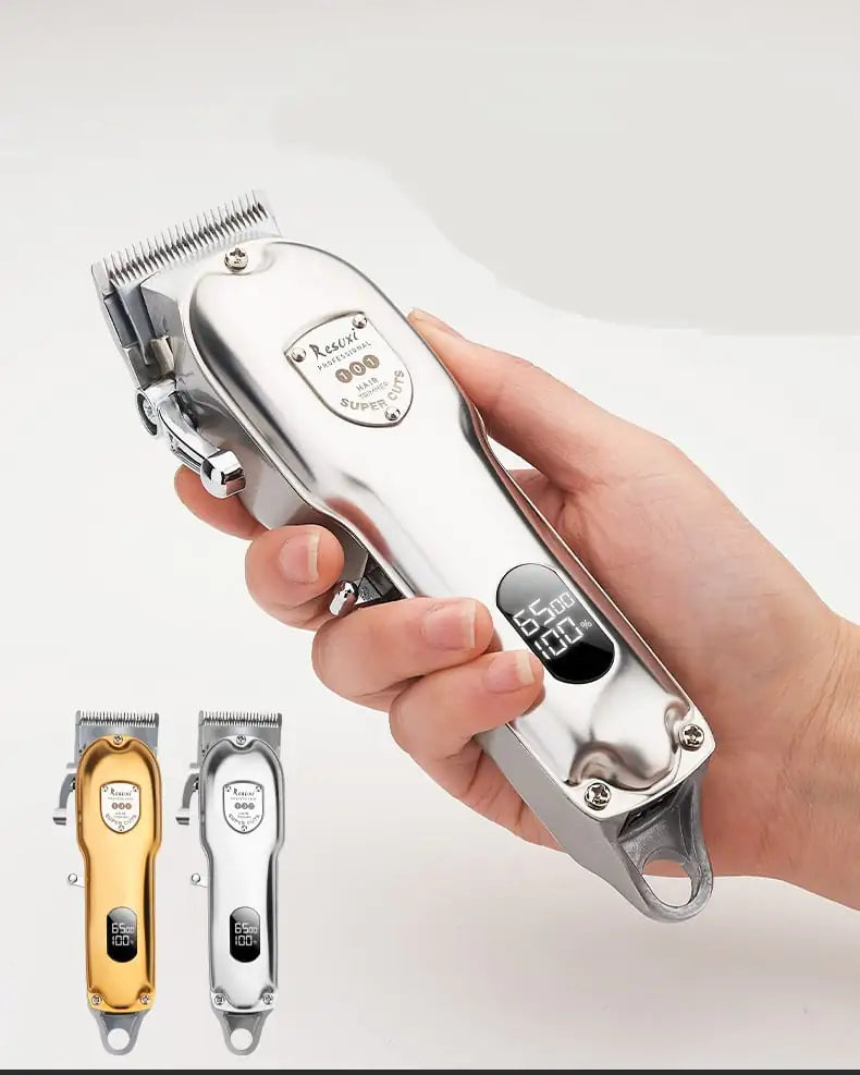 Full Metal Electric Hair Clipper with LCD Display