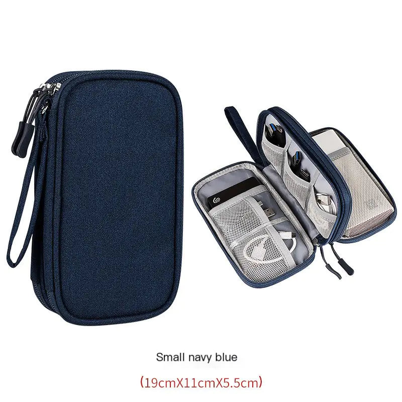 Portable Travel Data Cable Storage Bag for Electronics
