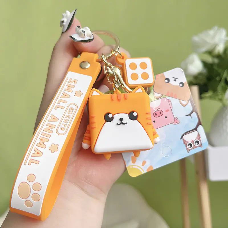 Cute PVC Animal Keychain Pendant for Bags and Backpacks