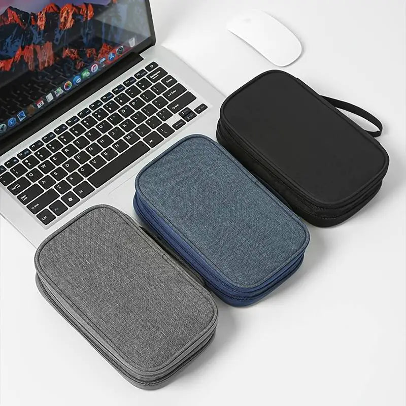 Portable Travel Data Cable Storage Bag for Electronics