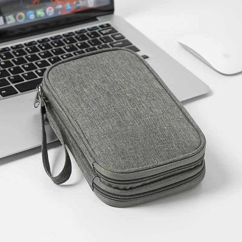 Portable Travel Data Cable Storage Bag for Electronics