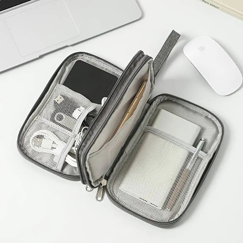 Portable Travel Data Cable Storage Bag for Electronics
