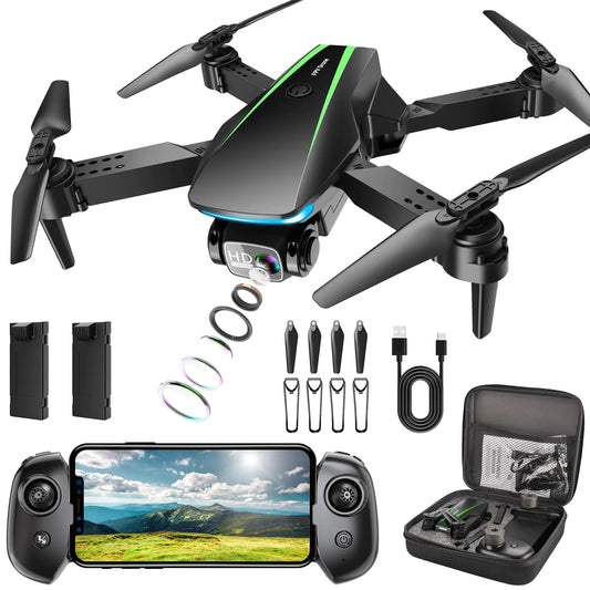 Oddire Mini Drone with Camera - 1080P HD Foldable Drone with Stable Hover Gravity Control Auto-Follow Trajectory Flight 90° Adjustable Lens One Key Take Off/Land 3D Flip Drones for Adults Kids
