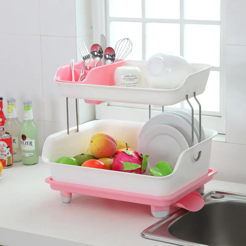 Kitchen Utensil Draining Rack and Storage Shelf